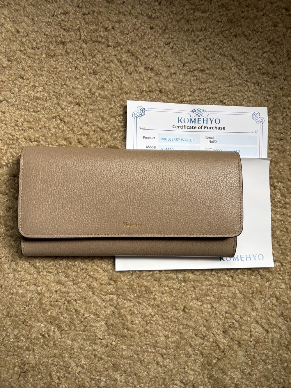 EUC Authentic Mulberry Cashmere Taupe Leather Continental Long Wallet